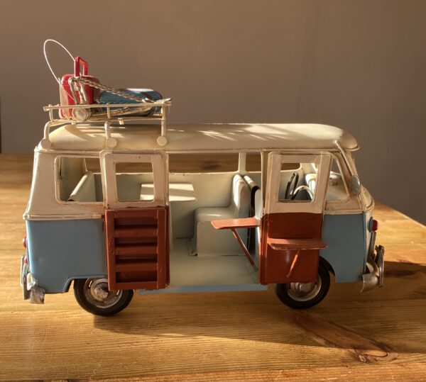 Vintage Light Blue VW Campervan Ornament - Image 2