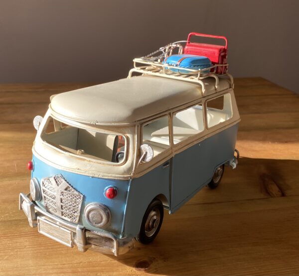 Vintage Light Blue VW Campervan Ornament