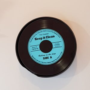 Novelty vinyl glass record coasters