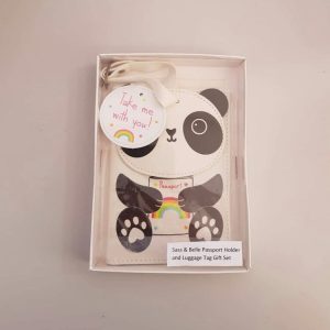 Panda passport holder and luggage tag gift set