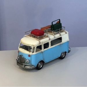 pale blue vintage camper van model