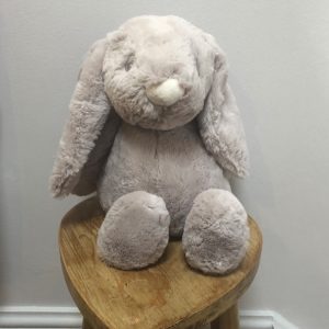grey long eared rabbit soft toy